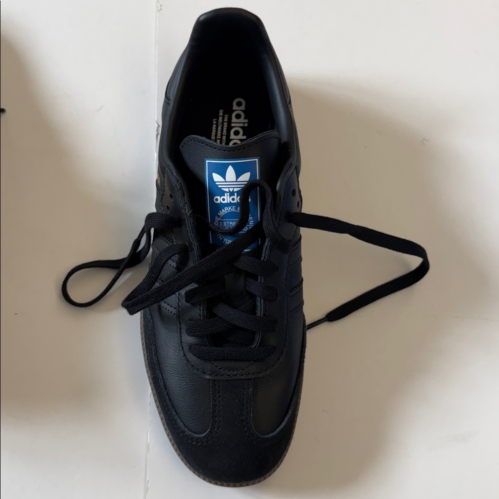 ADIDAS Samba OG Leather Sneakers with Blue Tongue Label